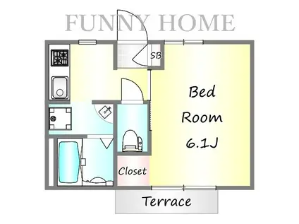 ミーツハオス(1K/1階)の間取り写真