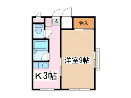 カーサ フォレスタ(1DK/2階)の間取り写真