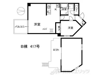 ノースウィング(1SLDK/4階)の間取り写真