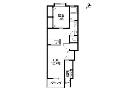 ファインシティB棟(1LDK/1階)の間取り写真