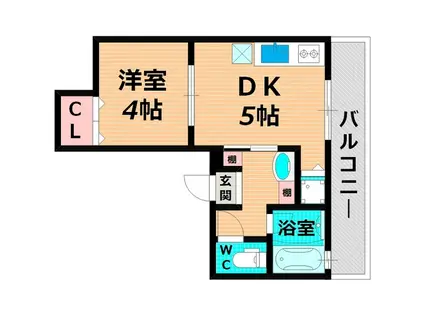 DMハイツ(1DK/2階)の間取り写真