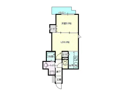 アルルI(1LDK/4階)の間取り写真