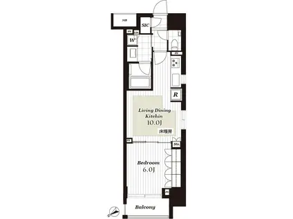 オープンレジデンシア日本橋横山町(1LDK/9階)の間取り写真