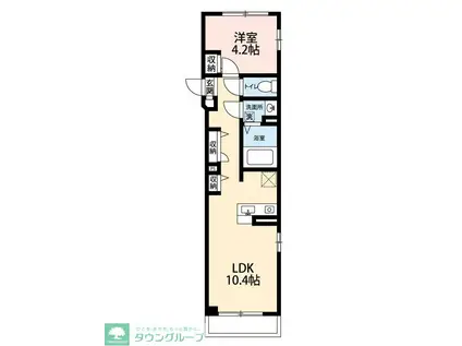 グラシア津田沼(1LDK/3階)の間取り写真