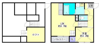 DOLCE VITA西町(1LDK/1階)の間取り写真