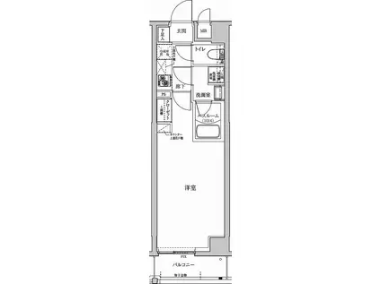 アルテカーサアリビエ東京イースト(1K/2階)の間取り写真