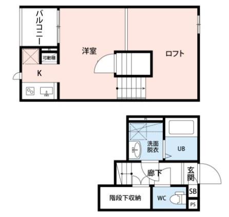 CB原市エクラ(1K/2階)の間取り写真