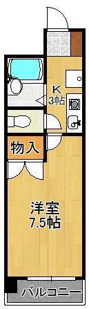 プレアール明和町(1K/8階)の間取り写真