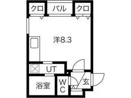 オッペンハイムN15(ワンルーム/4階)の間取り写真