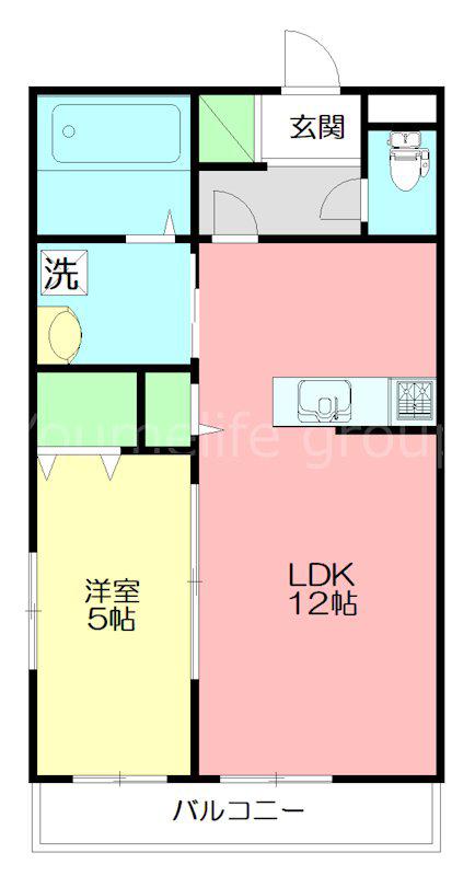 エスペランサII(1LDK/3階)の間取り写真