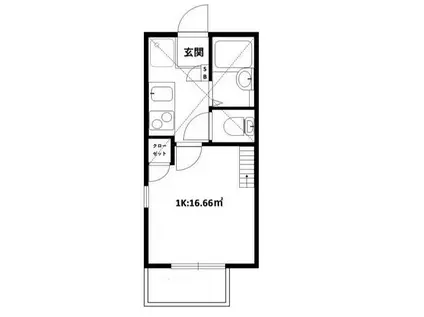 リーヴェルポート横浜金沢(1K/1階)の間取り写真