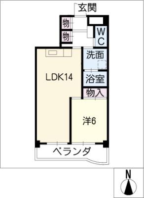 エスポワール長久手(2LDK/4階)の間取り写真