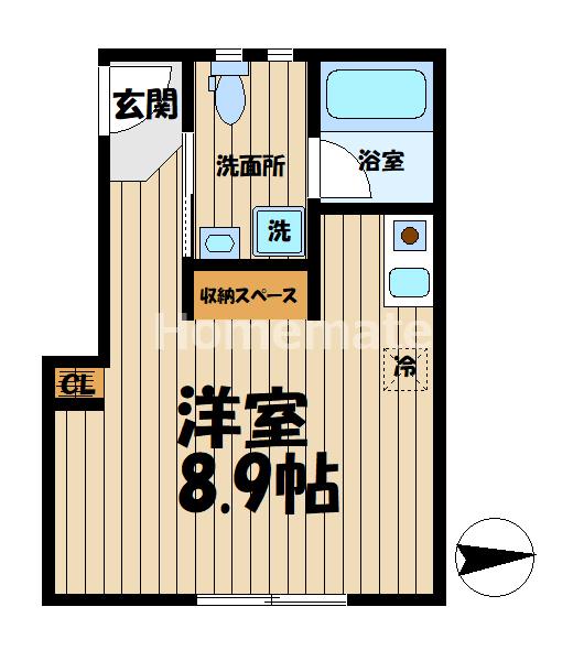 スカイコート天神橋(ワンルーム/2階)の間取り写真