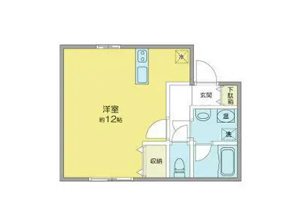 柳都ハイツ東堀(ワンルーム/1階)の間取り写真