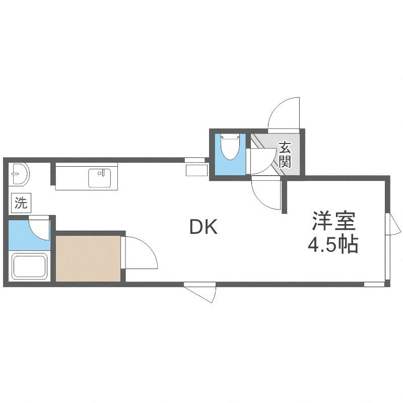 キラメック白石駅前(1DK/3階)の間取り写真