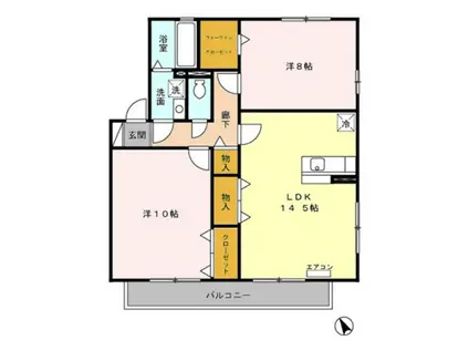 ファミール(2LDK/2階)の間取り写真