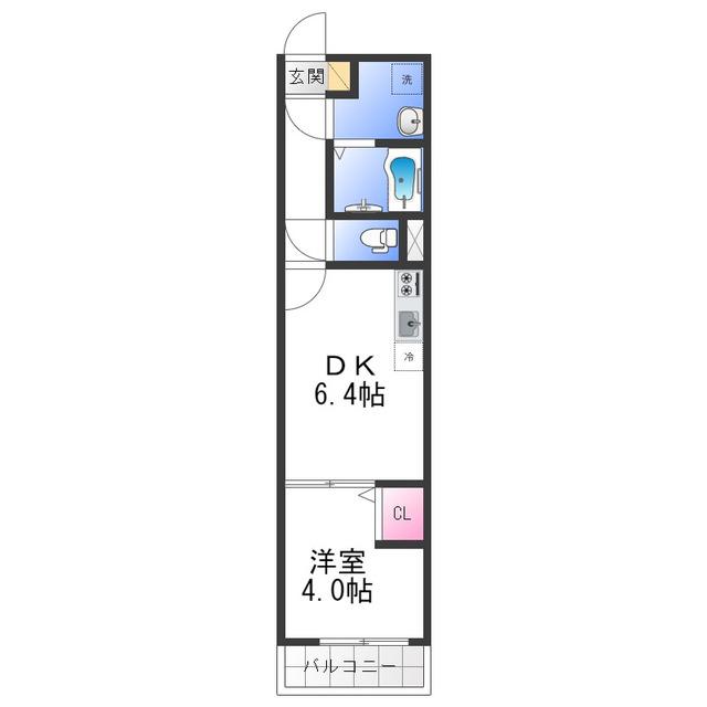 ALEGRIA CASA 松原(1LDK/3階)の間取り写真