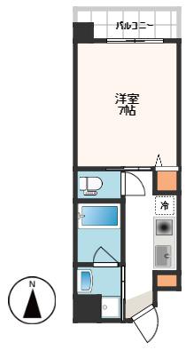 コンチネンタル難波東(1K/10階)の間取り写真