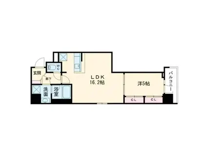 PARK LANE KUJO(1LDK/14階)の間取り写真