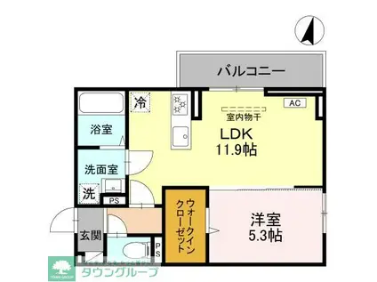 SOPHIA II B(1LDK/1階)の間取り写真