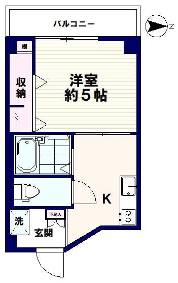 YKプラザ中野(1K/3階)の間取り写真