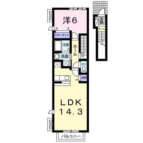 MS APARTMENT(1LDK/2階)の間取り写真