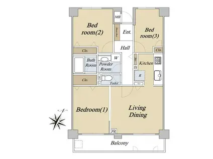グレイスコート葛西(3LDK/2階)の間取り写真