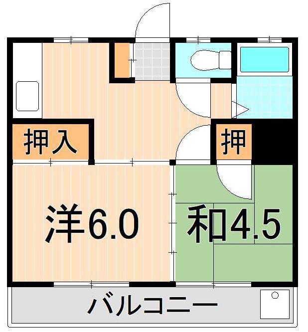 銀英ハイツ(2DK/2階)の間取り写真