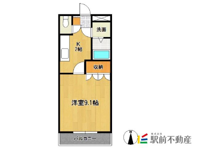 URBAN KNOLL(1K/1階)の間取り写真