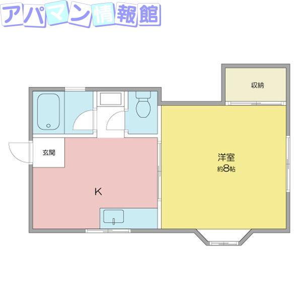 ホワイトハウス(1K/1階)の間取り写真