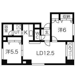 アルパ琴似(2LDK/3階)の間取り写真