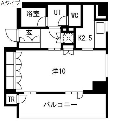 ヴァンデュールアッシュ南船場(1K/7階)の間取り写真