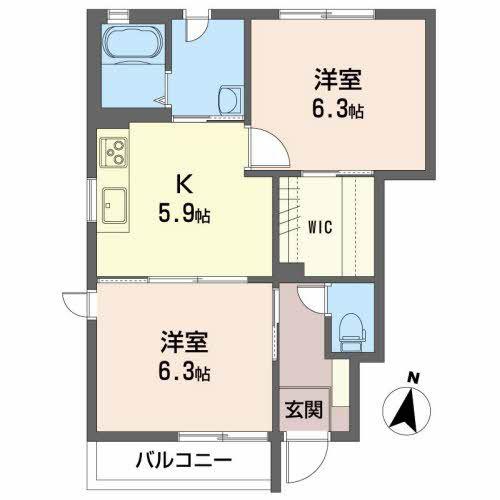 グランシャリオベガ(2K/1階)の間取り写真