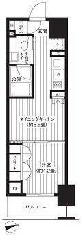 レジディア新御徒町(1DK/12階)の間取り写真