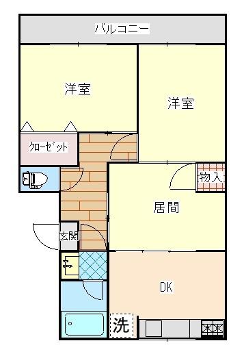 第一続木マンション(3DK/3階)の間取り写真