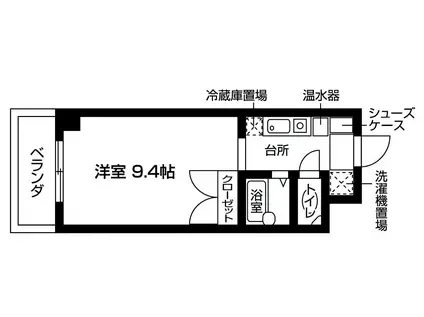 OCTHILL(1K/6階)の間取り写真
