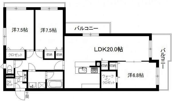 リーベンハイム・カガ(3LDK/4階)の間取り写真