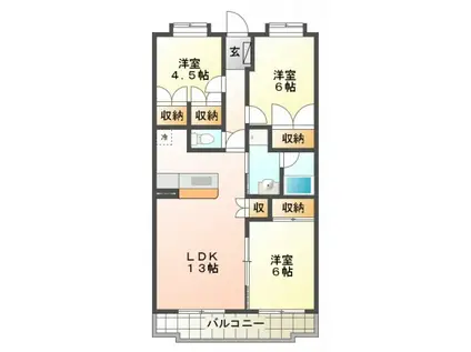 ルミエール(3LDK/3階)の間取り写真