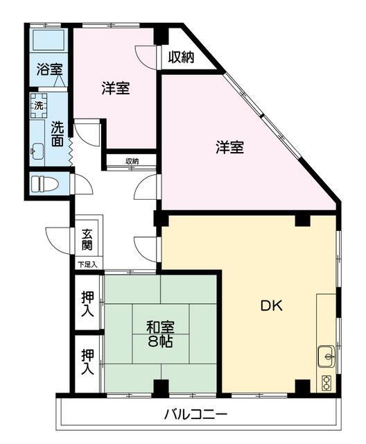 大久保ビル(3LDK/3階)の間取り写真