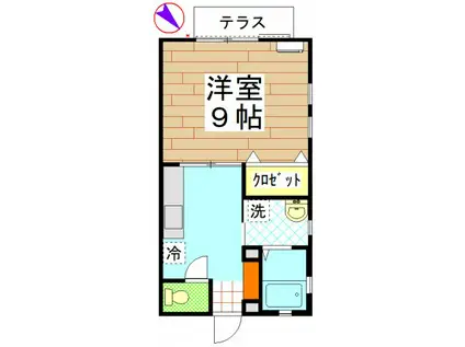 グランヴィル(1K/1階)の間取り写真