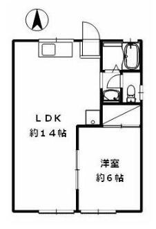 明和荘(1LDK/2階)の間取り写真