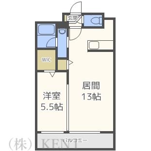 CILIEGIO円山シリエージョ円山(1LDK/3階)の間取り写真
