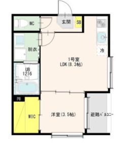 松葉町一丁目2(1LDK/2階)の間取り写真