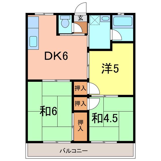 猿町ハイツ2(3DK/2階)の間取り写真