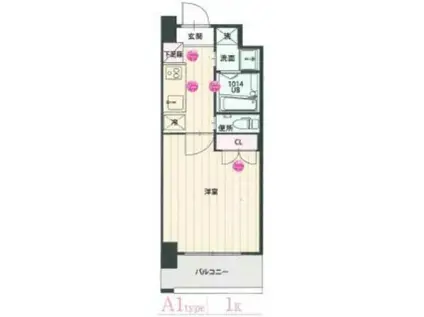 CLUB ORIENT BLD NO.102(1K/9階)の間取り写真