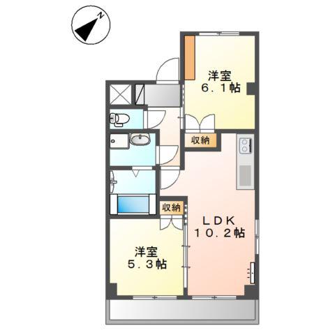 シティ・コート葵(2LDK/5階)の間取り写真