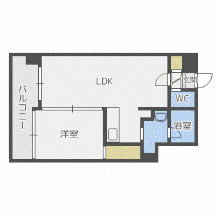 エッジウォーターテラス(1LDK/12階)の間取り写真