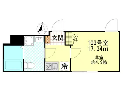 ポタッシュ川崎大師(ワンルーム/3階)の間取り写真