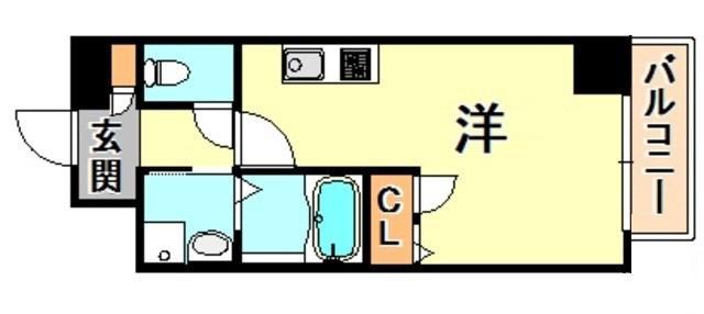 ONLYONE灘南通(ワンルーム/3階)の間取り写真