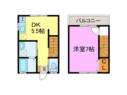 モルゲンロート(1DK/1階)の間取り写真